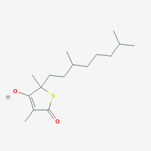 molecular formula C16H28O2S B14239295 2(5H)-Thiophenone, 5-(3,7-dimethyloctyl)-4-hydroxy-3,5-dimethyl- CAS No. 348113-83-7