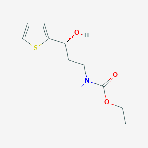 molecular formula C11H17NO3S B14239310 Ethyl [(3R)-3-hydroxy-3-(thiophen-2-yl)propyl]methylcarbamate CAS No. 586968-35-6