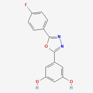 molecular formula C14H9FN2O3 B14239314 5-[5-(4-Fluorophenyl)-1,3,4-oxadiazol-2-yl]benzene-1,3-diol CAS No. 387866-93-5