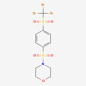 molecular formula C11H12Br3NO5S2 B14239341 4-[4-(Tribromomethanesulfonyl)benzene-1-sulfonyl]morpholine CAS No. 575446-77-4