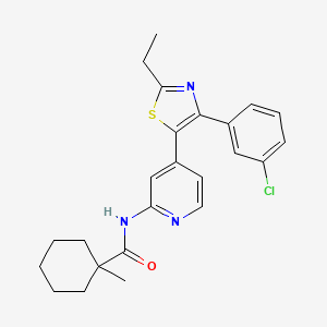 N-[4-[4-(3-Chlorophenyl)-2-ethyl-1,3-thiazol-5-YL]-2-pyridyl]-1-methylcyclohexanecarboxamide