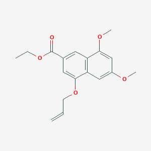 molecular formula C18H20O5 B14239353 2-Naphthalenecarboxylic acid, 6,8-dimethoxy-4-(2-propen-1-yloxy)-, ethyl ester 