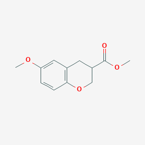 molecular formula C12H14O4 B1423937 6-Methoxy-chroman-3-carboxylic acid methyl ester CAS No. 885271-68-1