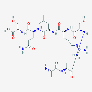 molecular formula C29H53N11O11 B14239520 L-Alanyl-L-alanyl-L-seryl-N~5~-(diaminomethylidene)-L-ornithyl-L-leucyl-L-glutaminyl-L-serine CAS No. 220540-65-8