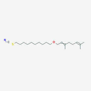 molecular formula C21H37NOS B14239532 10-[(3,7-Dimethylocta-2,6-dien-1-yl)oxy]decyl thiocyanate CAS No. 586966-65-6