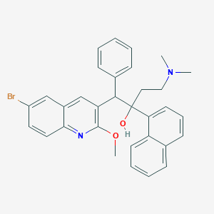 molecular formula C32H31BrN2O2 B142396 1-(6-Bromo-2-methoxy-3-quinolyl)-4-(dimethylamino)-2-(1-naphthyl)-1-phenyl-butan-2-ol CAS No. 654655-80-8