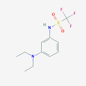 molecular formula C11H15F3N2O2S B14239664 Methanesulfonamide, N-[3-(diethylamino)phenyl]-1,1,1-trifluoro- CAS No. 208339-99-5