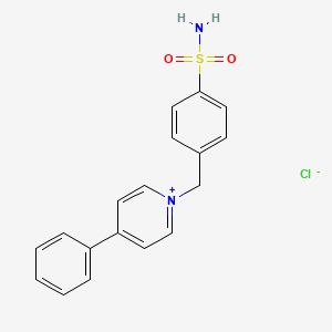 4-Phenyl-1-[(4-sulfamoylphenyl)methyl]pyridin-1-ium chloride