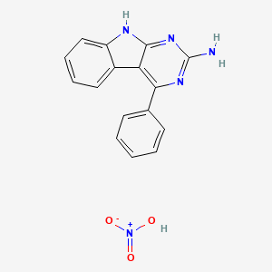 molecular formula C16H13N5O3 B14239815 nitric acid;4-phenyl-9H-pyrimido[4,5-b]indol-2-amine CAS No. 524047-79-8