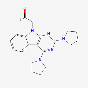 molecular formula C20H23N5O B14239913 [2,4-Di(pyrrolidin-1-yl)-9H-pyrimido[4,5-b]indol-9-yl]acetaldehyde CAS No. 331268-08-7