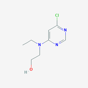 molecular formula C8H12ClN3O B1423992 2-[(6-Chloro-4-pyrimidinyl)(ethyl)amino]-1-ethanol CAS No. 1220020-02-9