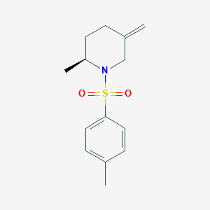 molecular formula C14H19NO2S B14239974 Piperidine, 2-methyl-5-methylene-1-[(4-methylphenyl)sulfonyl]-, (2S)- CAS No. 398137-84-3