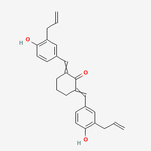 molecular formula C26H26O3 B14240048 2,6-Bis{[4-hydroxy-3-(prop-2-en-1-yl)phenyl]methylidene}cyclohexan-1-one CAS No. 511226-18-9