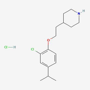 molecular formula C16H25Cl2NO B1424008 4-[2-(2-Chloro-4-isopropylphenoxy)ethyl]-piperidine hydrochloride CAS No. 1220030-13-6