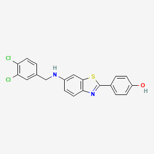 molecular formula C20H14Cl2N2OS B14240080 4-[6-{[(3,4-Dichlorophenyl)methyl]amino}-1,3-benzothiazol-2(3H)-ylidene]cyclohexa-2,5-dien-1-one CAS No. 537692-98-1