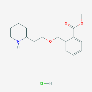 molecular formula C16H24ClNO3 B1424011 Methyl 2-{[2-(2-piperidinyl)ethoxy]-methyl}benzoate hydrochloride CAS No. 1219964-44-9