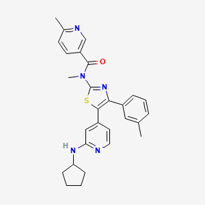 N-[5-(2-Cyclopentylamino-4-pyridyl)-4-(3-methylphenyl)-1,3-thiazol-2-YL]-N,6-dimethylnicotinamide