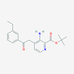 molecular formula C20H24N2O3 B14240217 2-(2-Boc-amino-4-pyridyl)-1-(3-ethylphenyl)ethanone CAS No. 365428-08-6