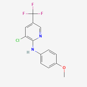 molecular formula C13H10ClF3N2O B1424023 3-氯-N-(4-甲氧基苯基)-5-(三氟甲基)-2-吡啶胺 CAS No. 581792-51-0