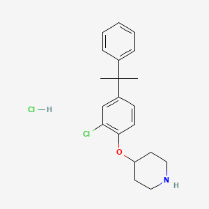 molecular formula C20H25Cl2NO B1424026 4-[2-氯-4-(1-甲基-1-苯基乙基)苯氧基]-哌啶盐酸盐 CAS No. 1220036-02-1