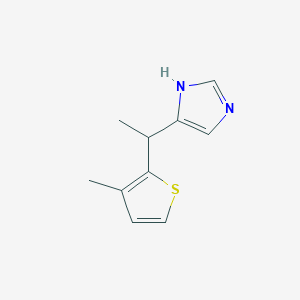 molecular formula C10H12N2S B14240284 5-[1-(3-methylthiophen-2-yl)ethyl]-1H-imidazole CAS No. 189745-34-4