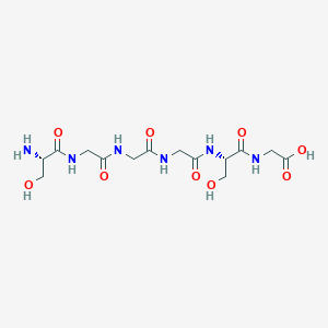 molecular formula C14H24N6O9 B14240374 L-Serylglycylglycylglycyl-L-serylglycine CAS No. 577691-47-5