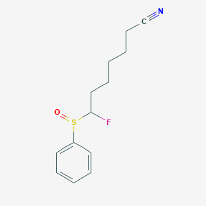 molecular formula C13H16FNOS B14240465 7-(Benzenesulfinyl)-7-fluoroheptanenitrile CAS No. 189755-42-8