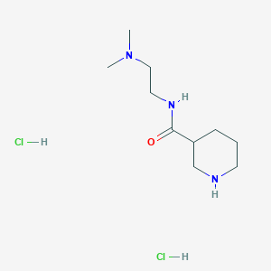 molecular formula C10H23Cl2N3O B1424051 N-[2-(Dimethylamino)ethyl]-3-piperidinecarboxamide dihydrochloride CAS No. 1220038-12-9
