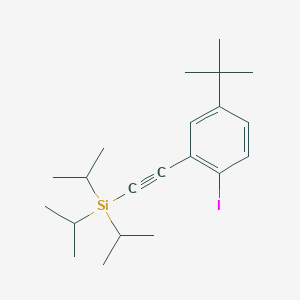 molecular formula C21H33ISi B14240532 Silane, [[5-(1,1-dimethylethyl)-2-iodophenyl]ethynyl]tris(1-methylethyl)- CAS No. 347399-63-7