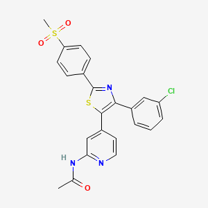 N-[4-[4-(3-Chlorophenyl)-2-(4-methylsulfonylphenyl)-1,3-thiazol-5-YL]-2-pyridyl]acetamide