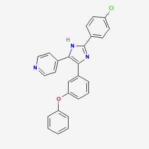 4-[2-(4-chlorophenyl)-4-(3-phenoxyphenyl)-1H-imidazol-5-yl]pyridine