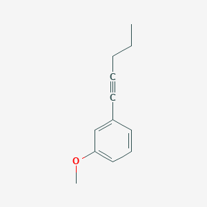 molecular formula C12H14O B14240561 Benzene, 1-methoxy-3-(1-pentynyl)- CAS No. 445424-00-0