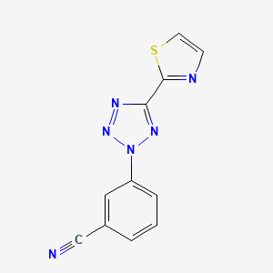 3-[5-(1,3-Thiazol-2-yl)tetrazol-2-yl]benzonitrile