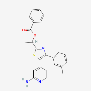 molecular formula C24H21N3O2S B14240668 1-[5-(2-Aminopyridin-4-yl)-4-(3-methylphenyl)-1,3-thiazol-2-yl]ethyl benzoate CAS No. 365430-86-0