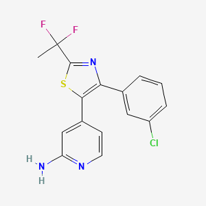 4-[4-(3-Chlorophenyl)-2-(1,1-difluoroethyl)-1,3-thiazol-5-yl]pyridin-2-amine