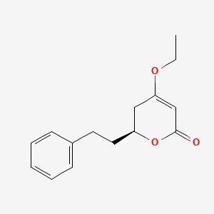 molecular formula C15H18O3 B14240734 (6S)-4-Ethoxy-6-(2-phenylethyl)-5,6-dihydro-2H-pyran-2-one CAS No. 498532-00-6