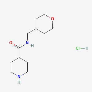 molecular formula C12H23ClN2O2 B1424076 N-(四氢-2H-吡喃-4-基甲基)-4-哌啶甲酰胺盐酸盐 CAS No. 1220021-01-1