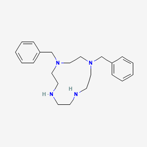 molecular formula C22H32N4 B14240788 1,4,7,10-Tetraazacyclododecane, 1,4-bis(phenylmethyl)- CAS No. 216101-03-0