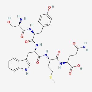 molecular formula C33H43N7O9S B14240818 H-Ser-Tyr-Trp-Met-Gln-OH CAS No. 227026-64-4