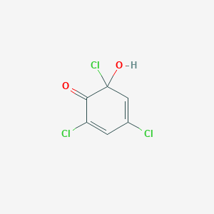 molecular formula C6H3Cl3O2 B14240832 2,4,6-Trichloro-6-hydroxycyclohexa-2,4-dien-1-one CAS No. 591755-78-1