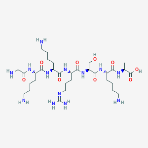 molecular formula C32H63N13O9 B14240833 L-Alanine, glycyl-L-lysyl-L-lysyl-L-arginyl-L-seryl-L-lysyl- CAS No. 205385-38-2