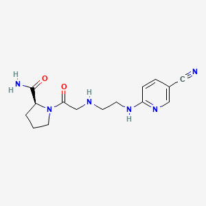 (2S)-1-[2-[2-[(5-cyanopyridin-2-yl)amino]ethylamino]acetyl]pyrrolidine-2-carboxamide