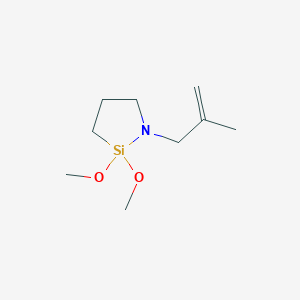 molecular formula C9H19NO2Si B14240852 1-Aza-2-silacyclopentane, 2,2-dimethoxy-1-(2-methyl-2-propenyl)- CAS No. 382618-15-7