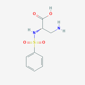molecular formula C9H12N2O4S B142409 (2S)-3-amino-2-(benzenesulfonamido)propanoic Acid CAS No. 156185-88-5