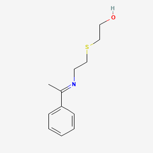 molecular formula C12H17NOS B14240945 2-({2-[(E)-(1-Phenylethylidene)amino]ethyl}sulfanyl)ethan-1-ol CAS No. 388602-63-9