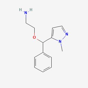 molecular formula C13H17N3O B14240949 Ethanamine, 2-[(1-methyl-1H-pyrazol-5-yl)phenylmethoxy]- CAS No. 251450-07-4