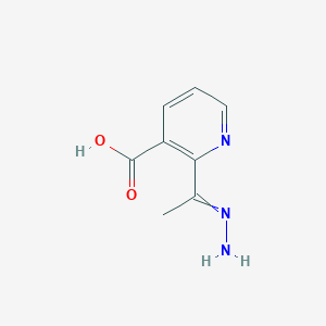 molecular formula C8H9N3O2 B14240952 2-(1-Hydrazinylideneethyl)pyridine-3-carboxylic acid CAS No. 405111-44-6