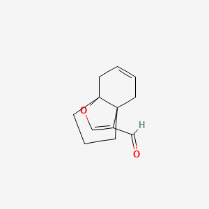 molecular formula C12H14O2 B14240957 7-Oxatricyclo[4.3.3.01,6]dodeca-3,8-diene-9-carbaldehyde CAS No. 592528-71-7