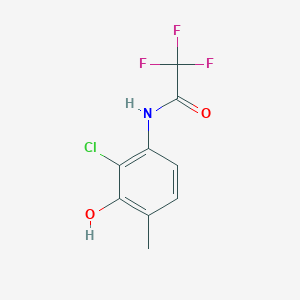 molecular formula C9H7ClF3NO2 B14240965 Acetamide, N-(2-chloro-3-hydroxy-4-methylphenyl)-2,2,2-trifluoro- CAS No. 215323-01-6