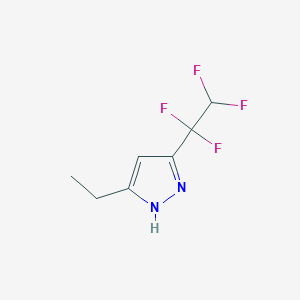 molecular formula C7H8F4N2 B14241013 5-ethyl-3-(1,1,2,2-tetrafluoroethyl)-1H-pyrazole CAS No. 188838-49-5